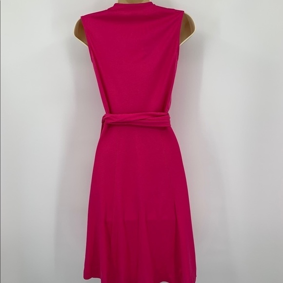 DVF Diane von Furstenberg Jasmine Cabaret pink sleeveless wrap dress M 8 10 - Picture 3 of 5